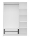 Armoire KALE blanc  avec miroir 135x52x190 cm