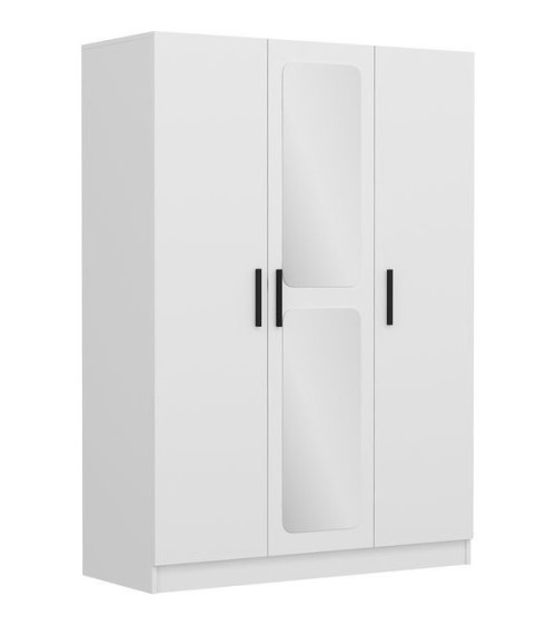 Armoire KALE blanc  avec miroir 135x52x190 cm
