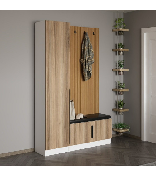 copy of Meuble d'entrée KALE 180 cm blanc et bois