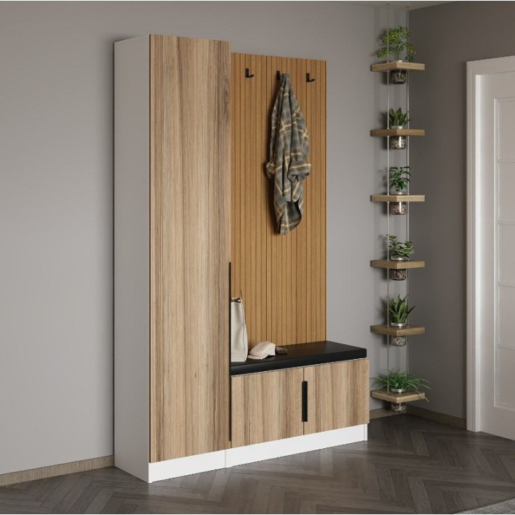 copy of Meuble d'entrée KALE 180 cm blanc et bois