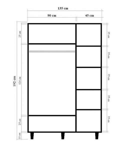 Armoire FLEUR CHÊNE 135 x 52 x 192 CM