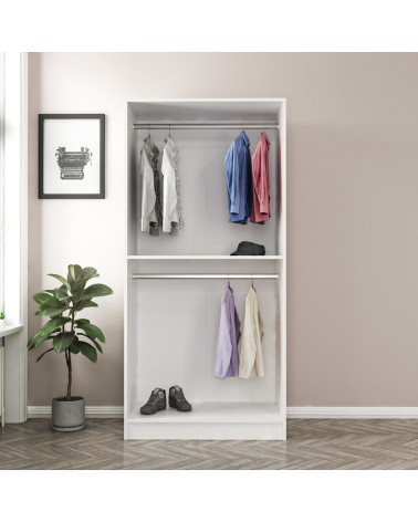 Armoire  2 Portes Blanc Dégrin  190 x 52 x 90