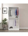 Armoire  2 Portes Blanc Dégrin  190 x 52 x 90