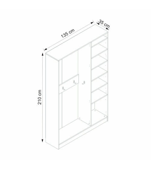 Meuble d'entrée UMA 135 cm bois
