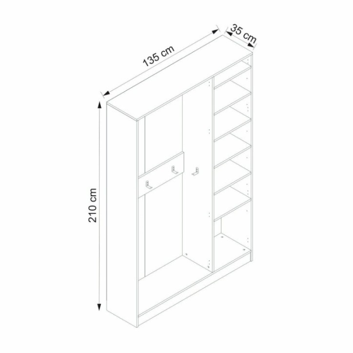 Meuble d'entrée UMA 135 cm bois