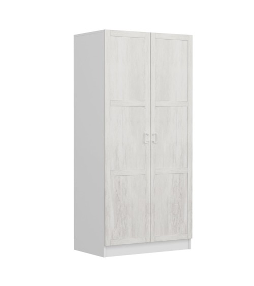 Armoire  2 Portes Blanc Dégrin  190 x 52 x 90