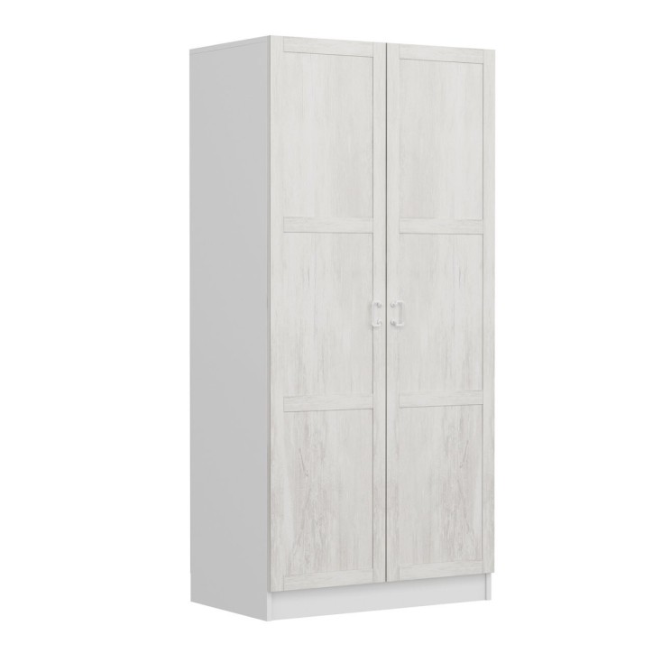Armoire  2 Portes Blanc Dégrin  190 x 52 x 90
