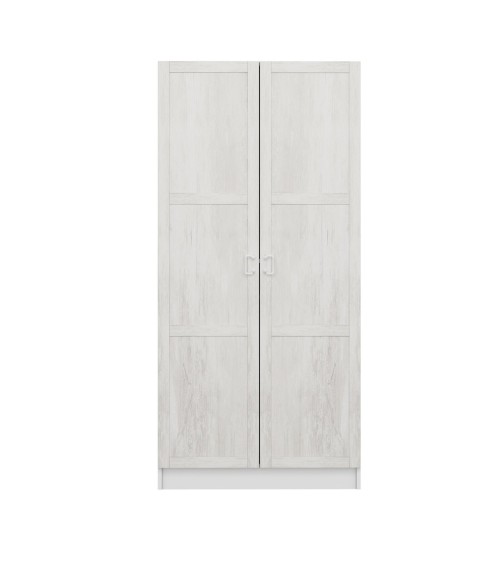 Armoire  2 Portes Blanc Dégrin  190 x 52 x 90