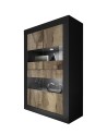 Vitrine BASIC noir mat/pero 102 x 162 x 43 cm
