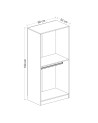 Armoire  2 Portes Blanc Dégrin  190 x 52 x 90