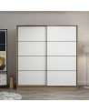 Armoire 2 portes coulissantes blanc-chêne 190x60x180 cm