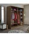 Armoire 2 portes coulissantes blanc-chêne 190x60x180 cm