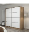 Armoire 2 portes coulissantes blanc-chêne 190x60x180 cm