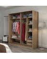 Armoire 2 portes coulissantes blanc-chêne 190x60x180 cm