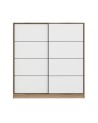 Armoire 2 portes coulissantes blanc-chêne 190x60x180 cm