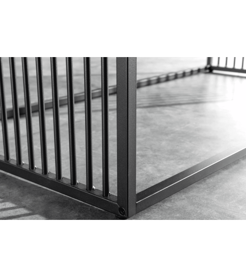 Table basse ARCHITECTURE 100 cm au style marbre et verre fumé