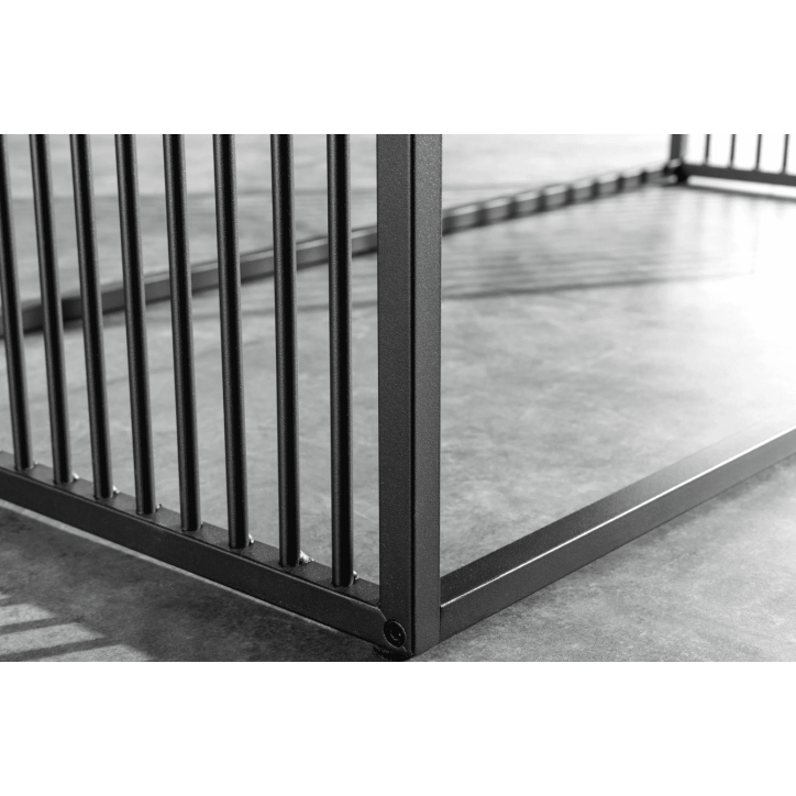 Table basse ARCHITECTURE 100 cm au style marbre et verre fumé