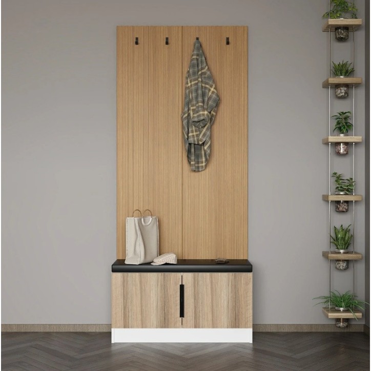 copy of Meuble d'entrée KALE 180 cm blanc et bois