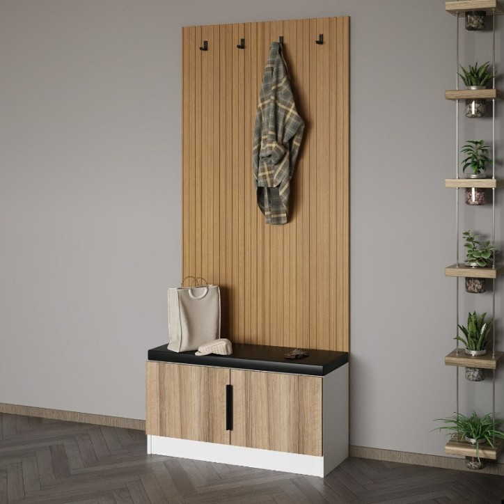 copy of Meuble d'entrée KALE 180 cm blanc et bois