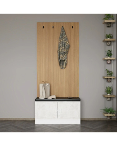 copy of Meuble d'entrée KALE 180 cm blanc et bois