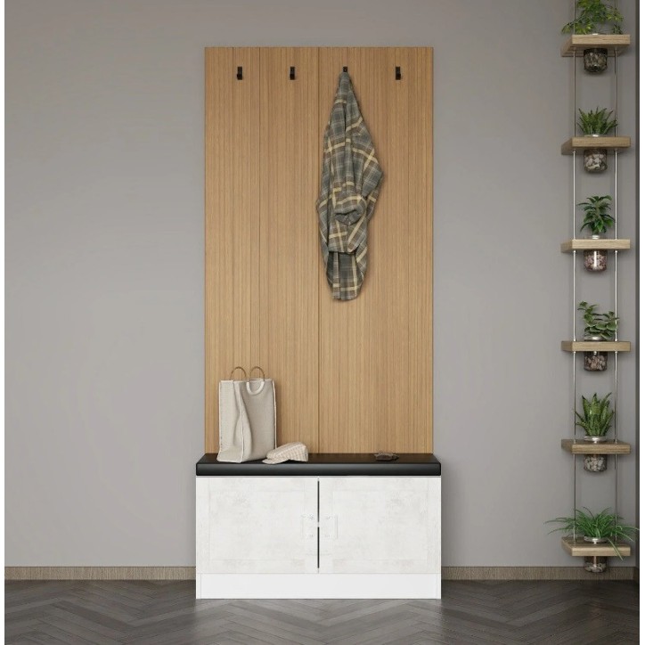 copy of Meuble d'entrée KALE 180 cm blanc et bois