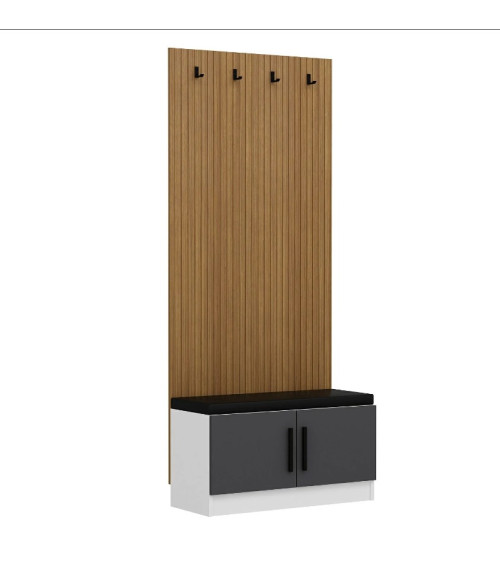 copy of Meuble d'entrée KALE 180 cm blanc et bois
