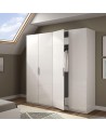 Armoire 4 Portes blanc brillant 180x200 cm