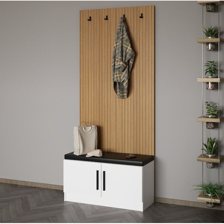 copy of Meuble d'entrée KALE 180 cm blanc et bois