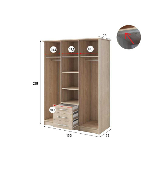 Kledingkast BRAGA 200 cm
