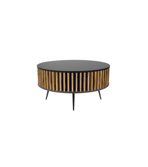 Table Basse Borneo 90 cm noir et chêne