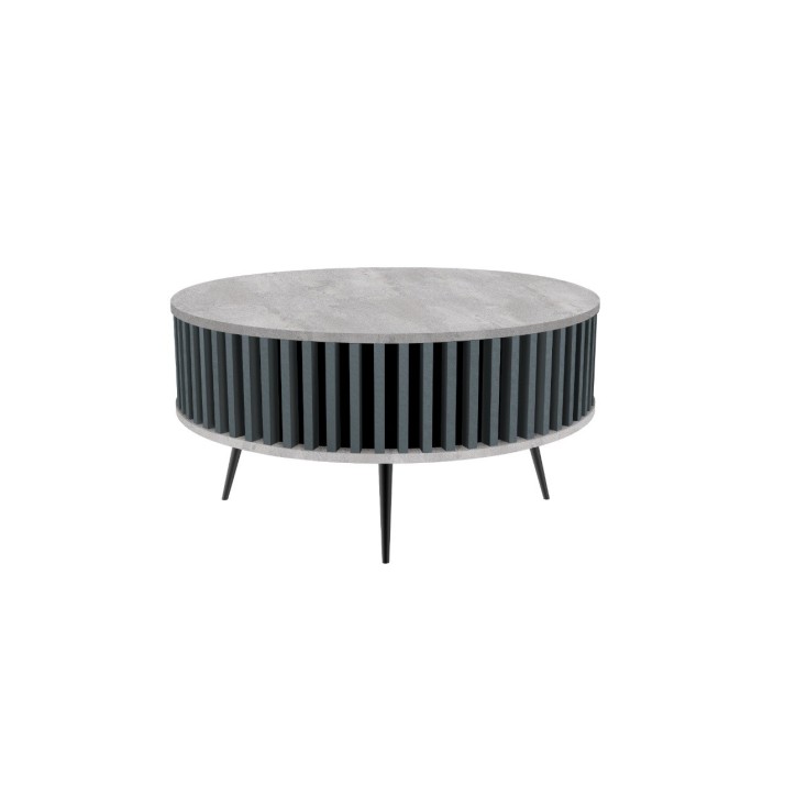 Mesa de centro Borneo 90 cm concreto e azul claro