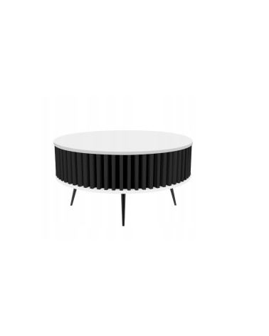 Mesa baja Borneo 90 cm blanco y negro