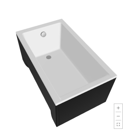 CAPRI BLACK MINI vasca da bagno rettangolare 100/120x70 cm, con grembiule