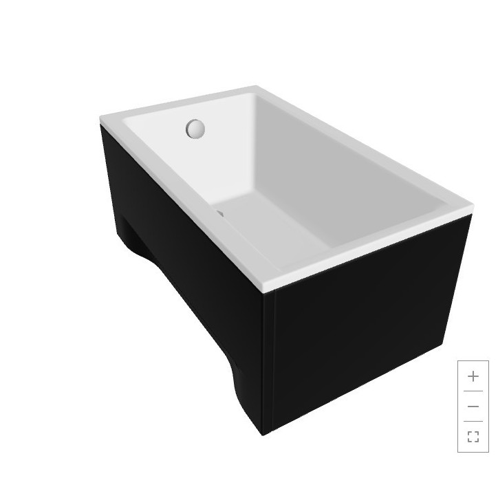 CAPRI BLACK MINI Rechthoekig bad 100/120x70 cm, met voorkant