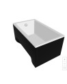 CAPRI BLACK MINI vasca da bagno rettangolare 100/120x70 cm, con grembiule
