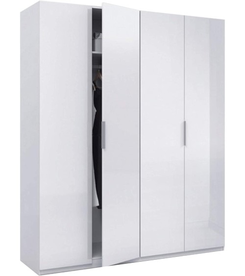Armoire 4 Portes blanc brillant 180x200 cm