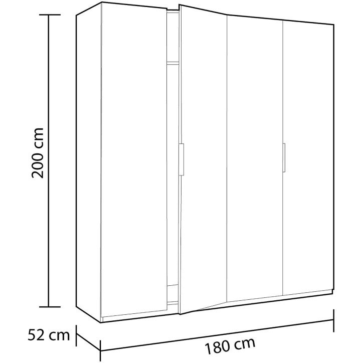 Armoire 4 Portes blanc brillant 180x200 cm Armoire 4 Portes blanc brillant 180x200 cm