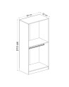 Armoire avec 2 portes verre fumé, noyer doré/noir 90 x 210 cm