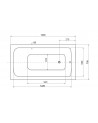 Badkuip VENETO met frontpaneel 140/150 x 70 en 160/170 x 75