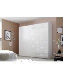 Armoire 2 portes coulissantes AVOLTE 220x210x64 cm BLANCHE