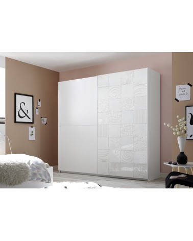 Armoire 2 portes coulissantes AVOLTE 220x210x64 cm BLANCHE