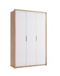Armoire ASTI 3 portes 140 cm chêne et blanc