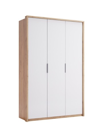 Armoire ASTI 3 portes 140 cm chêne et blanc