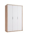 Armoire ASTI 3 portes 140 cm chêne et blanc