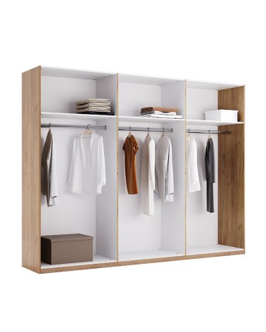 Armoire ASTI 275 cm chêne et blanc