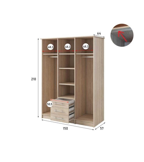 Armoire GHIZLAINE 150 cm