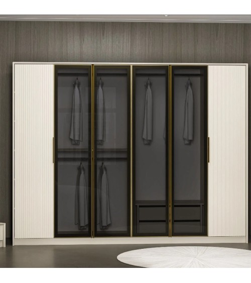 Armoire LUXE 6 portes 274 cm beige