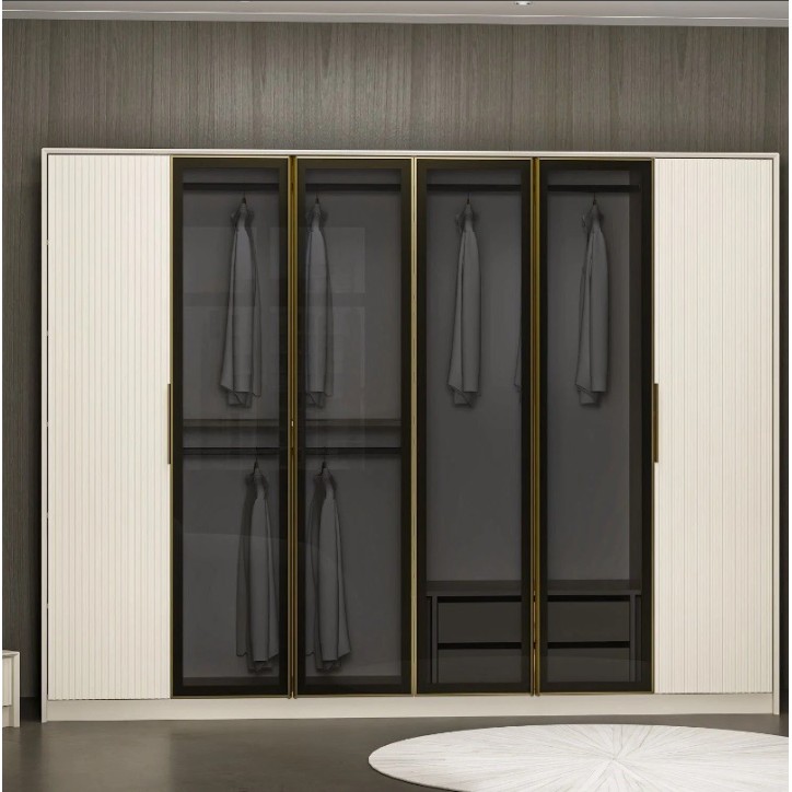Armoire LUXE 6 portes 274 cm beige