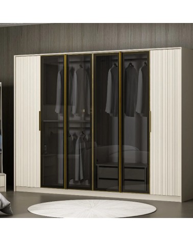 Armoire LUXE 6 portes 274 cm beige