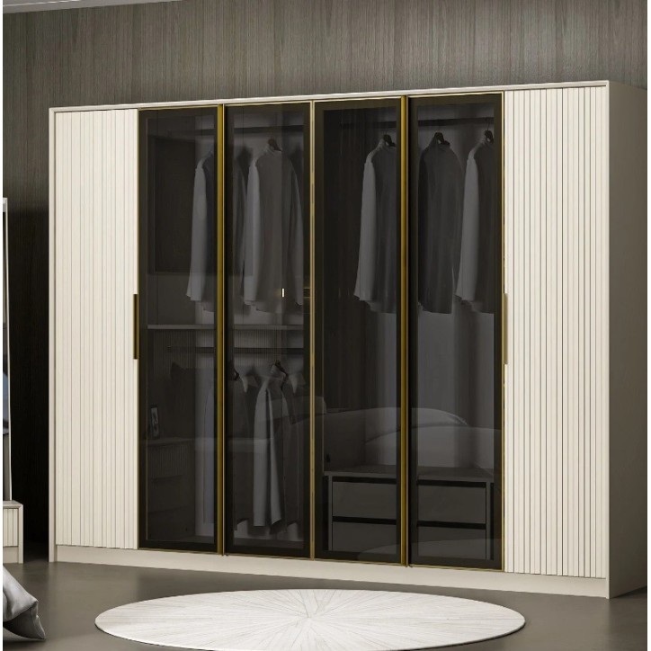 Armoire LUXE 6 portes 274 cm beige